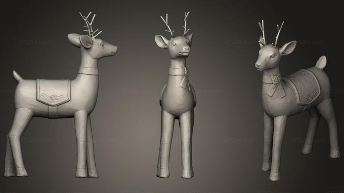Animal figurines (Deer, STKJ_0870) 3D models for cnc